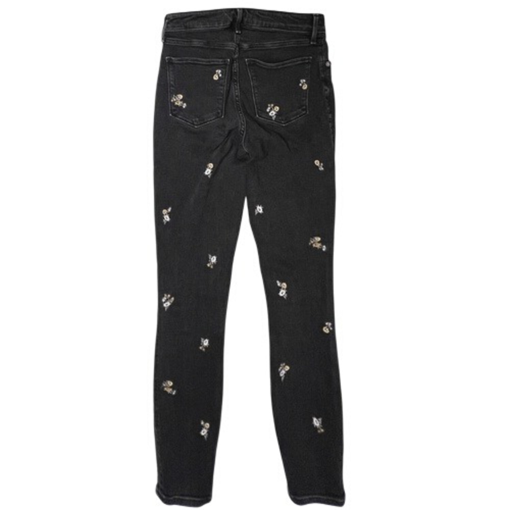 Abercrombie & Fitch Black Embroidered High Rise Skinny Ankle‎ Jean 26/2 Long